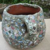Pot terracotta mosaic called picassiette