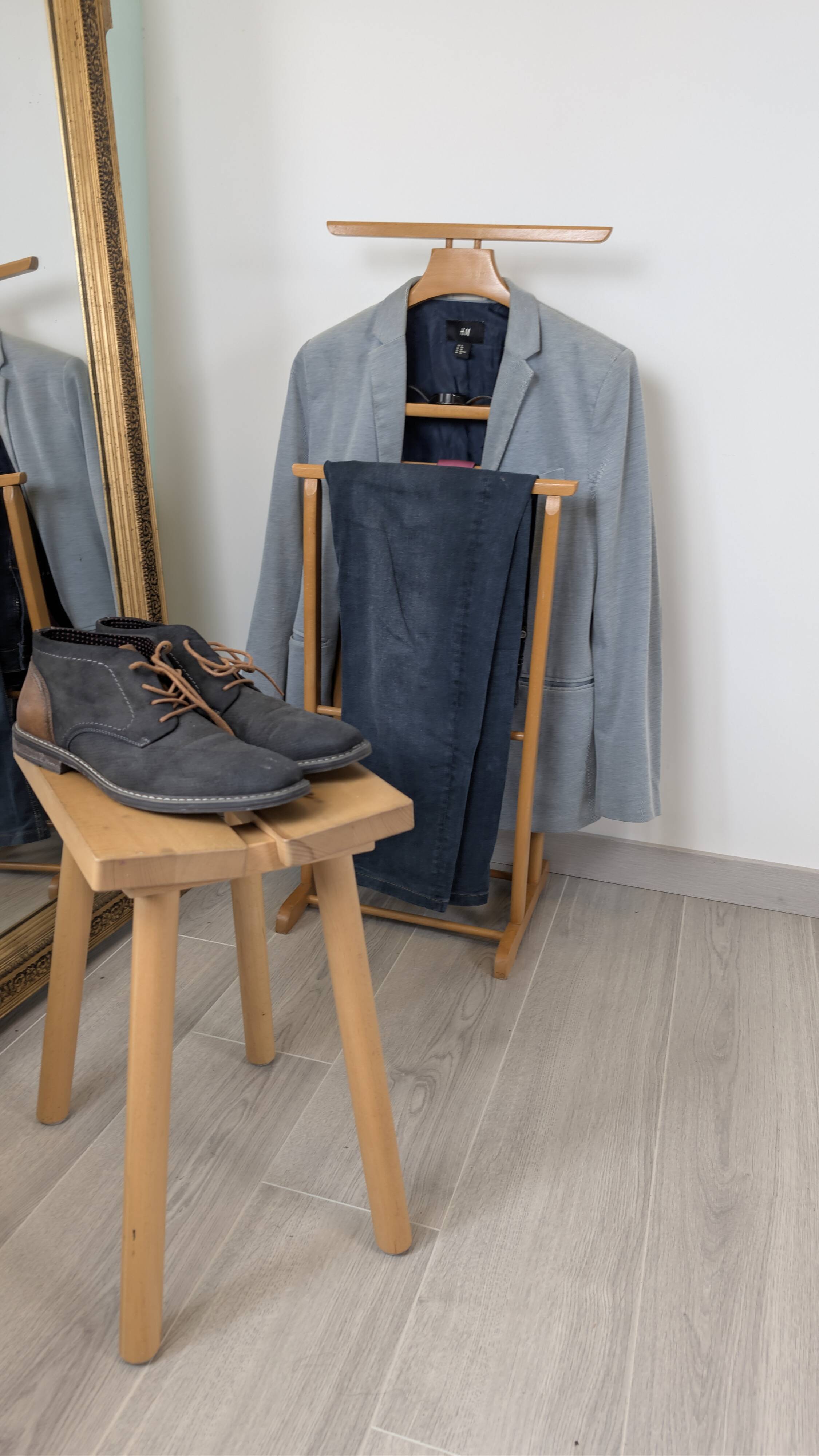 Nordic design wooden stool model ypperlig by ikea with a minimalist seat.