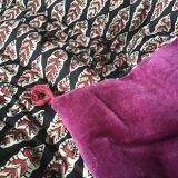 10% cotton velvet quilt, hand printed, artisanal product