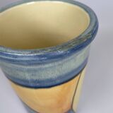 Large ceramic vase from Vallauris with abstract decoration signed