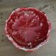 Fruit basket in red and white ceramic