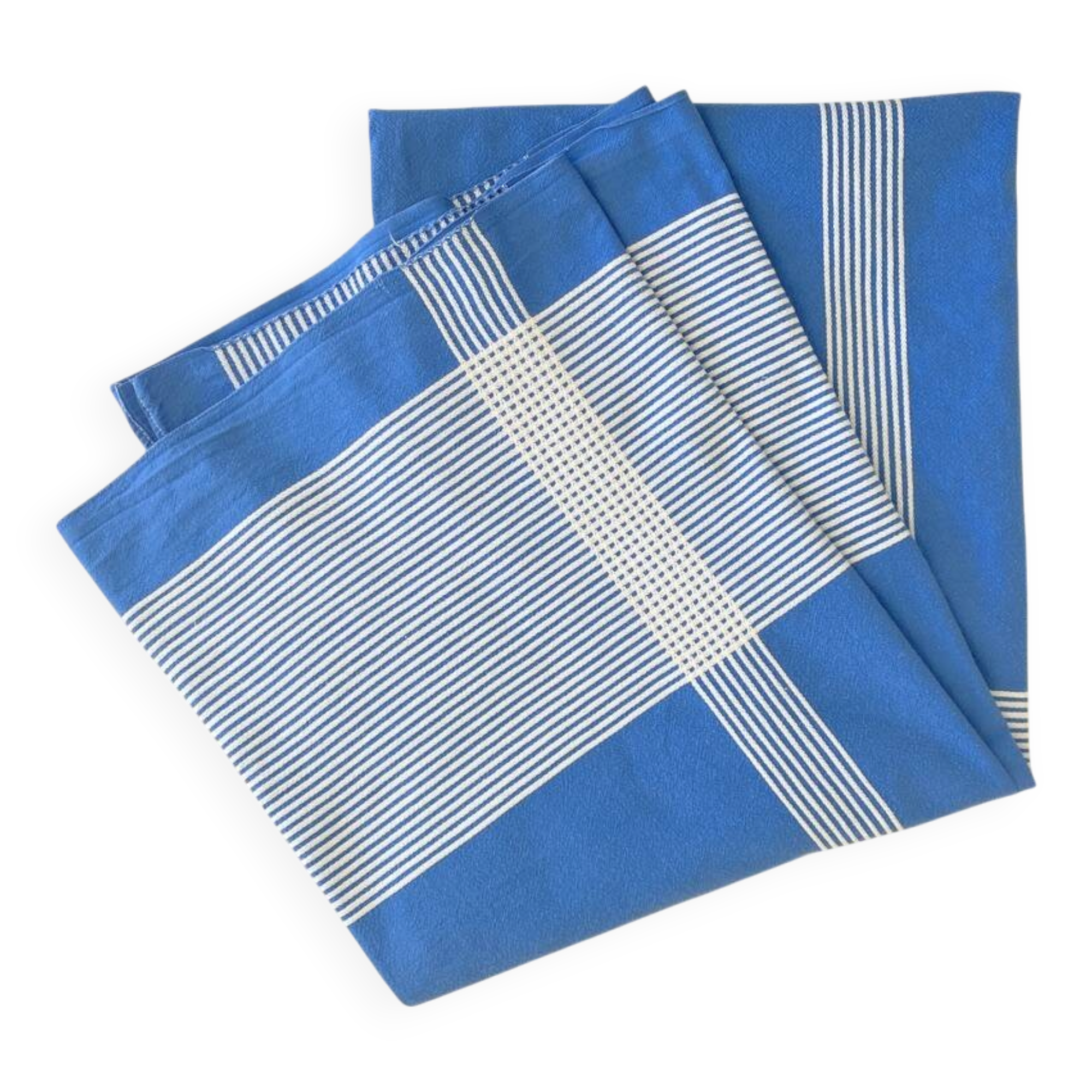 Vintage woven tablecloth - cotton - 147x123 cm