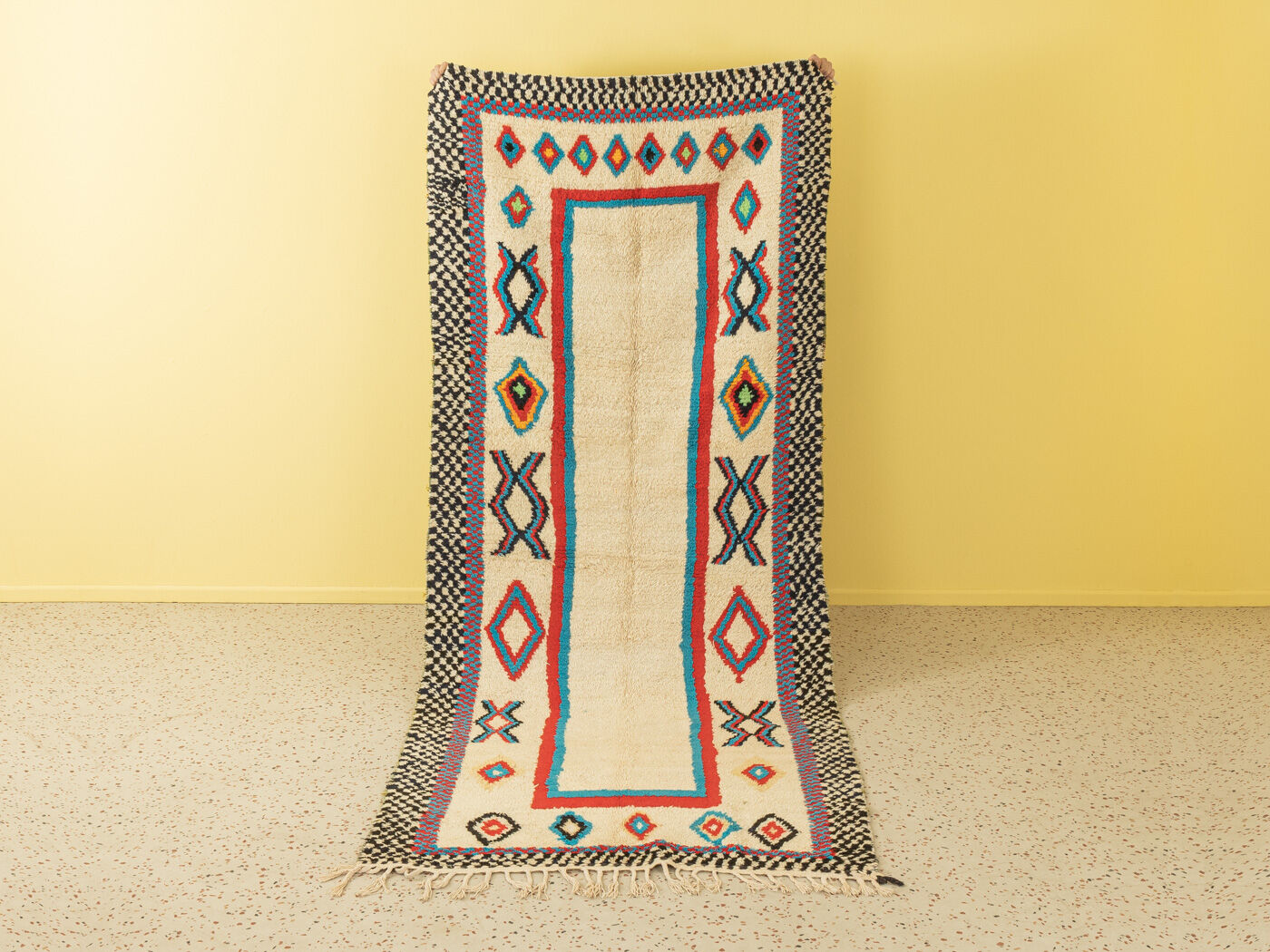 Vintage azilal, berber rug, 123 x 295