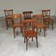 Set of 6 mismatched blond wood bistro chairs