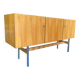 Vintage wooden sideboard with chrome legs