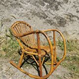 Fauteuil à bascule enfant en rotin