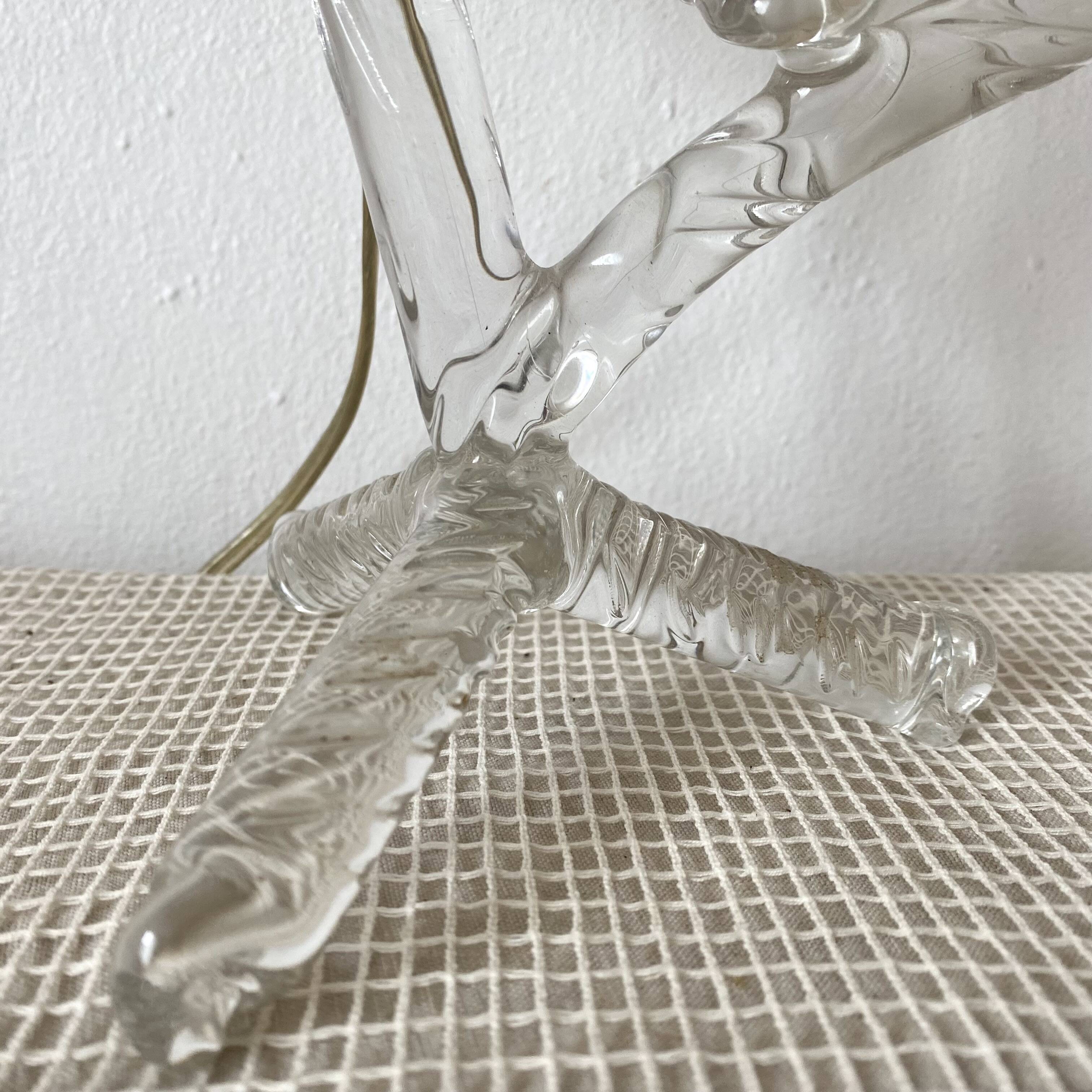 Lamp with crystal base, branch and birds motif, 1960s