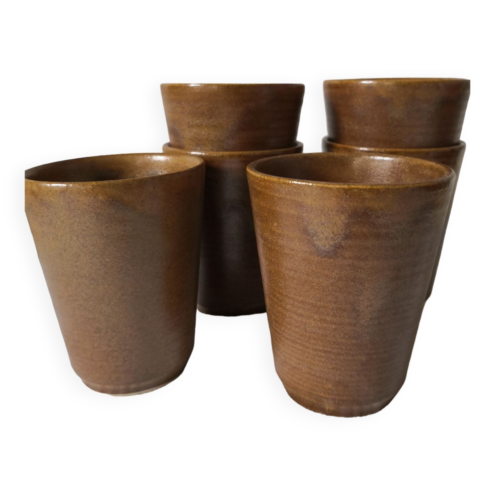 Set of 6 Digoin stoneware cups