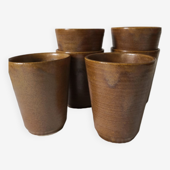 Set of 6 Digoin stoneware cups