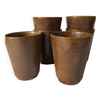 Set of 6 Digoin stoneware cups