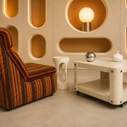 Table basse vintage Space Age – design futuriste années 70 – double pl