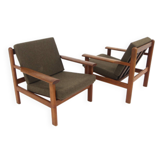 Set of 2 Scandinavian teak armchairs, Poul Volther, Gemla Möbler, Sweden, 1960