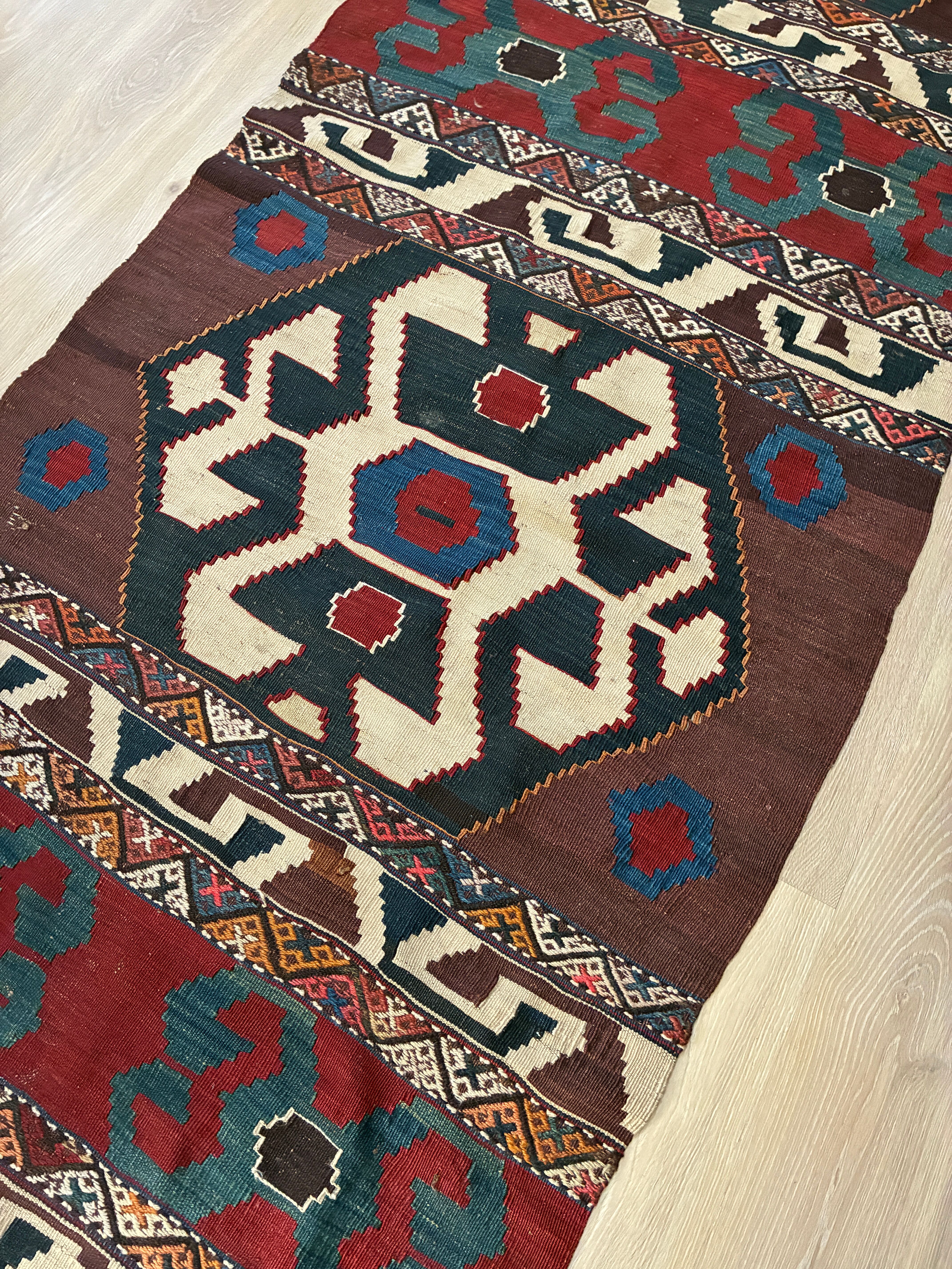 Antique Anatolian Handwoven Kilim Runner