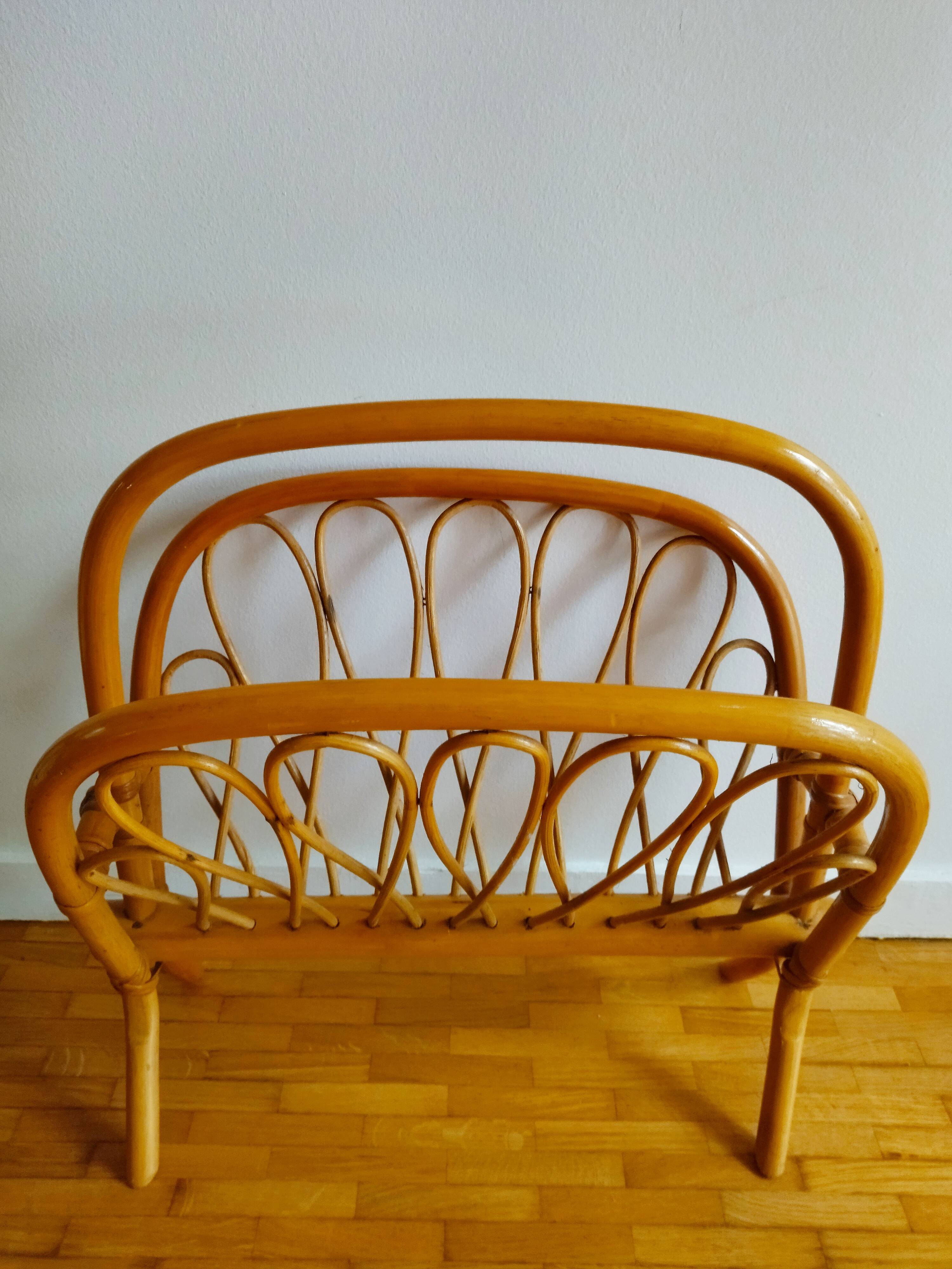 Rattan magazine holder