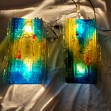 Pair of raak glass appliques, Willem Van Oyen, Chartres model