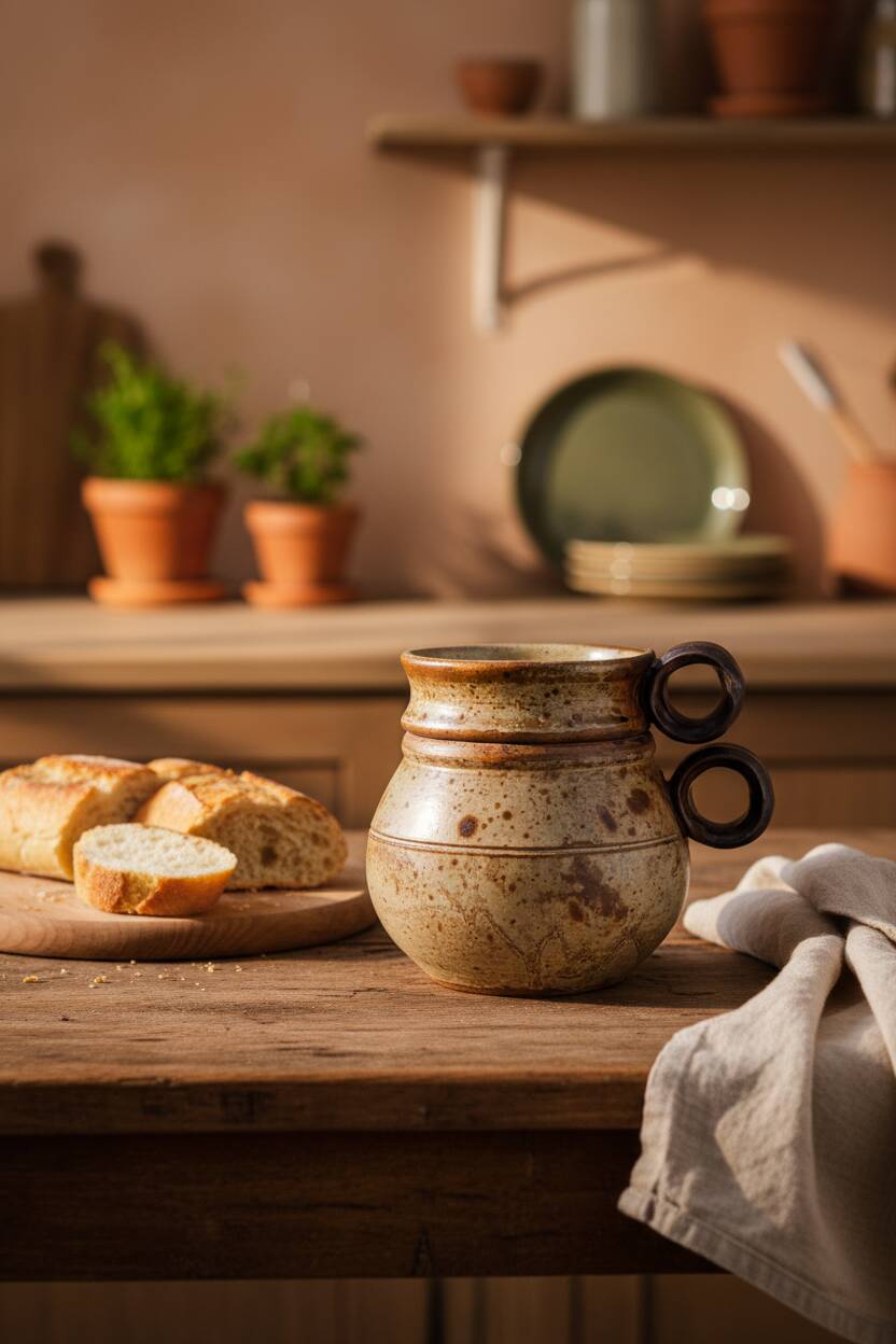 Handcrafted speckled water butter dish