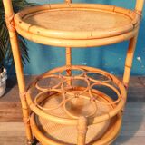 Chariot desserte bar bambou 1960s