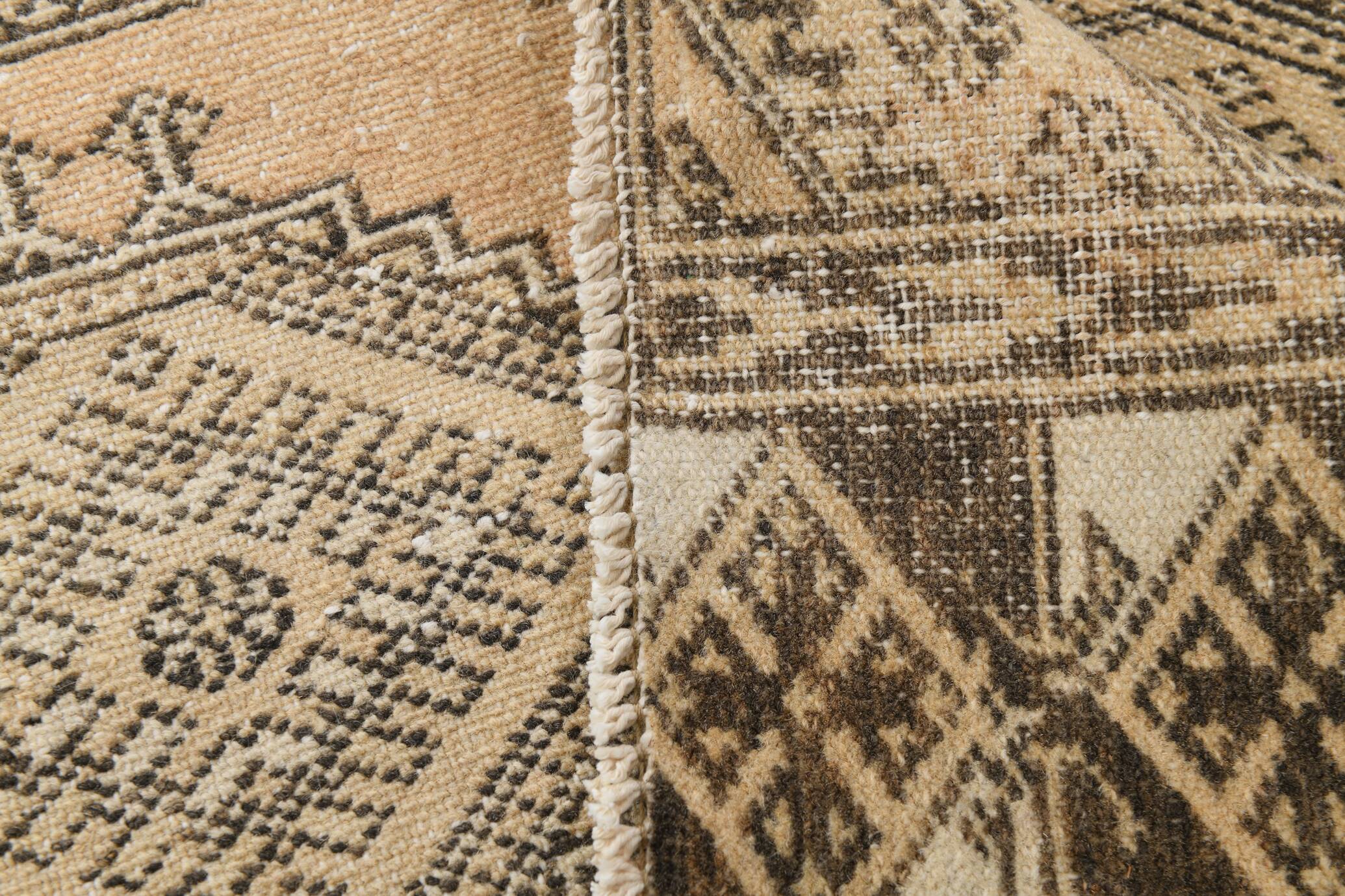 3x10 Cream Black Vintage Persian Runner Rug, 76x303Cm SK 20938