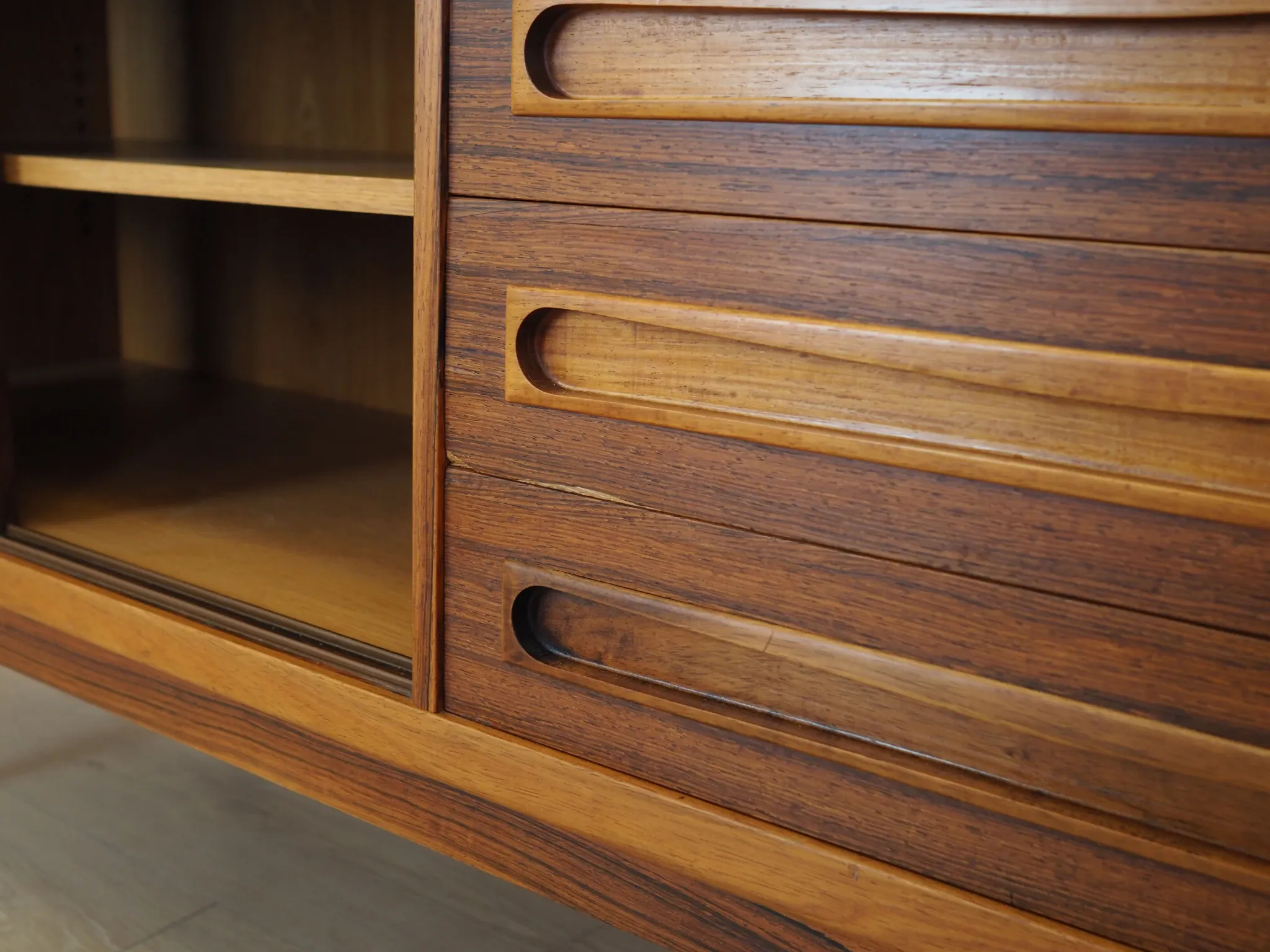 Rosewood sideboard, Danish design, Johannes Andersen, Uldum Rosewood sidebo