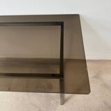 Bureau en métal et verre fumé, années 70