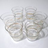 6 anciens verres granités blancs Art Déco