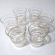 6 anciens verres granités blancs Art Déco