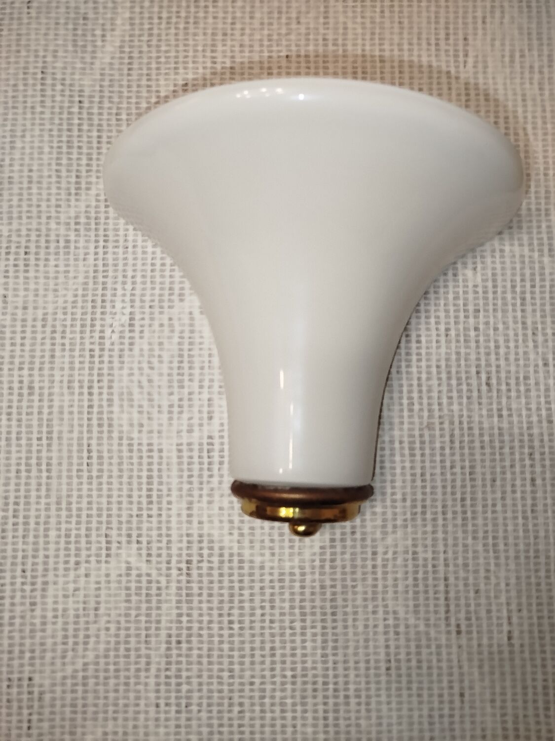 Pair of Italian wall sconces, frosted glass, brass.