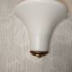 Pair of Italian wall sconces, frosted glass, brass.