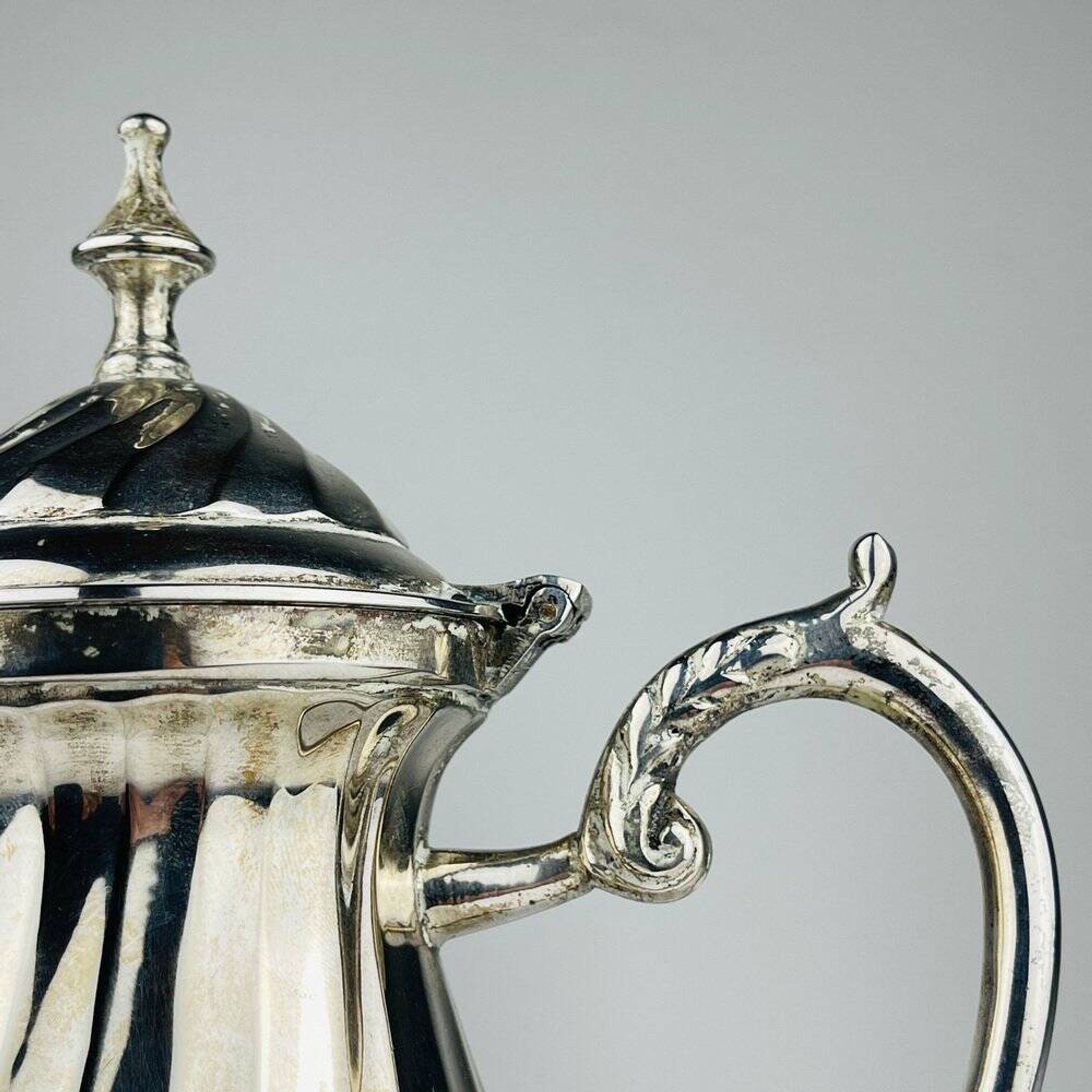 Vintage silver-plated coffee pot by Royal Sheffield, England, 1950s.