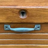 Antique oak tambour door filing cabinet, H120