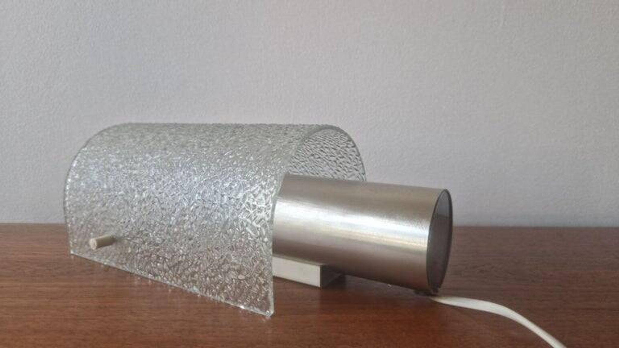 Midcentury Glass and Chrome Wall Lamp, Germany, 1970s