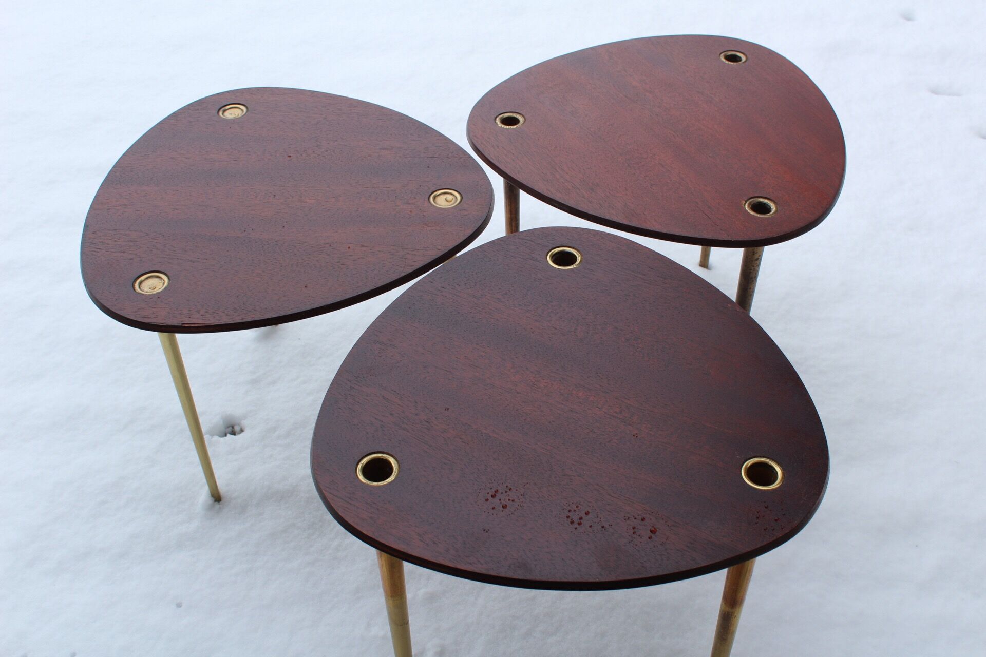 Nesting tables partroy de Pierre Cruege edition forms 1955