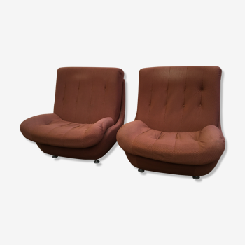 Pair of vintage rare ultra light chairs Atlantis polystyrene mid century 60s