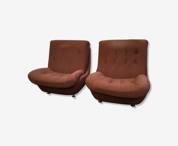 Pair of vintage rare ultra light chairs Atlantis polystyrene mid century 60s