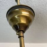 Hand-blown green art glass large chandlier