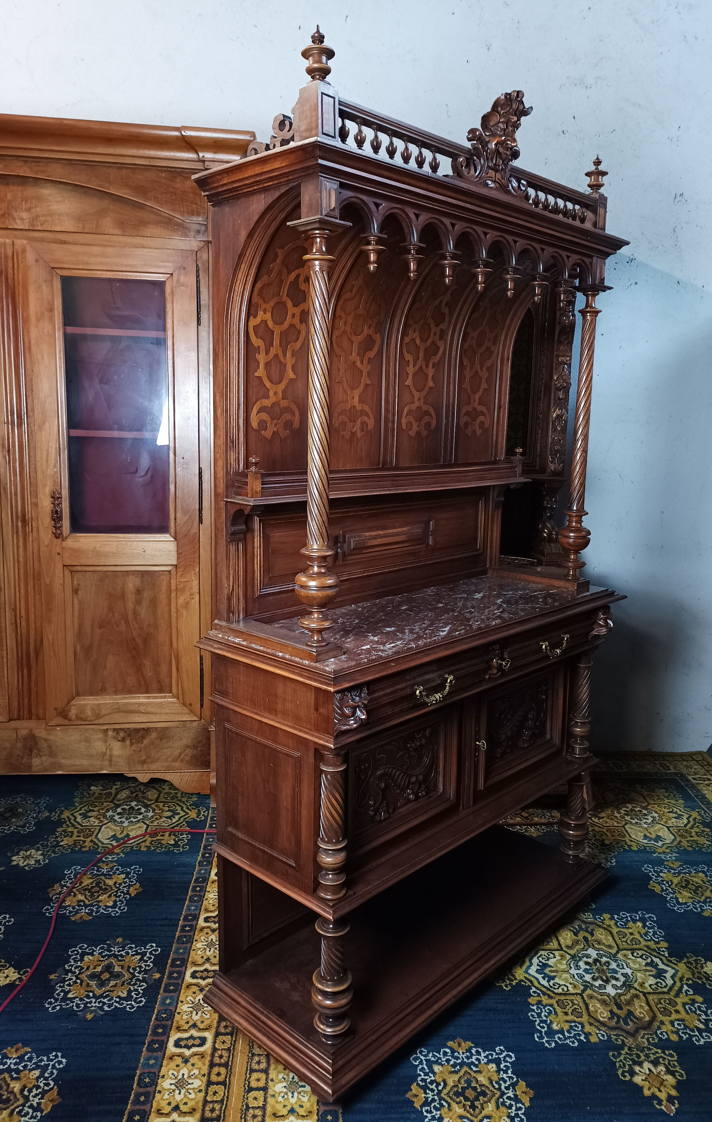 Buffet served Renaissance walnut