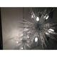 Set of 2 Murano Glass Ice Clear Sputnik Italian Chandelier