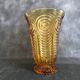 2 moulded pressed glass vases