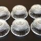 6 antique dessert bowls Clear glass / Scalloped edges