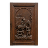 Carved oak solid wood door