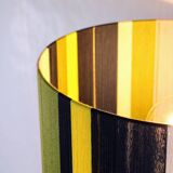 Lampe en fils de coton bleu marine, vert olive et jaune, "L'Elégante"