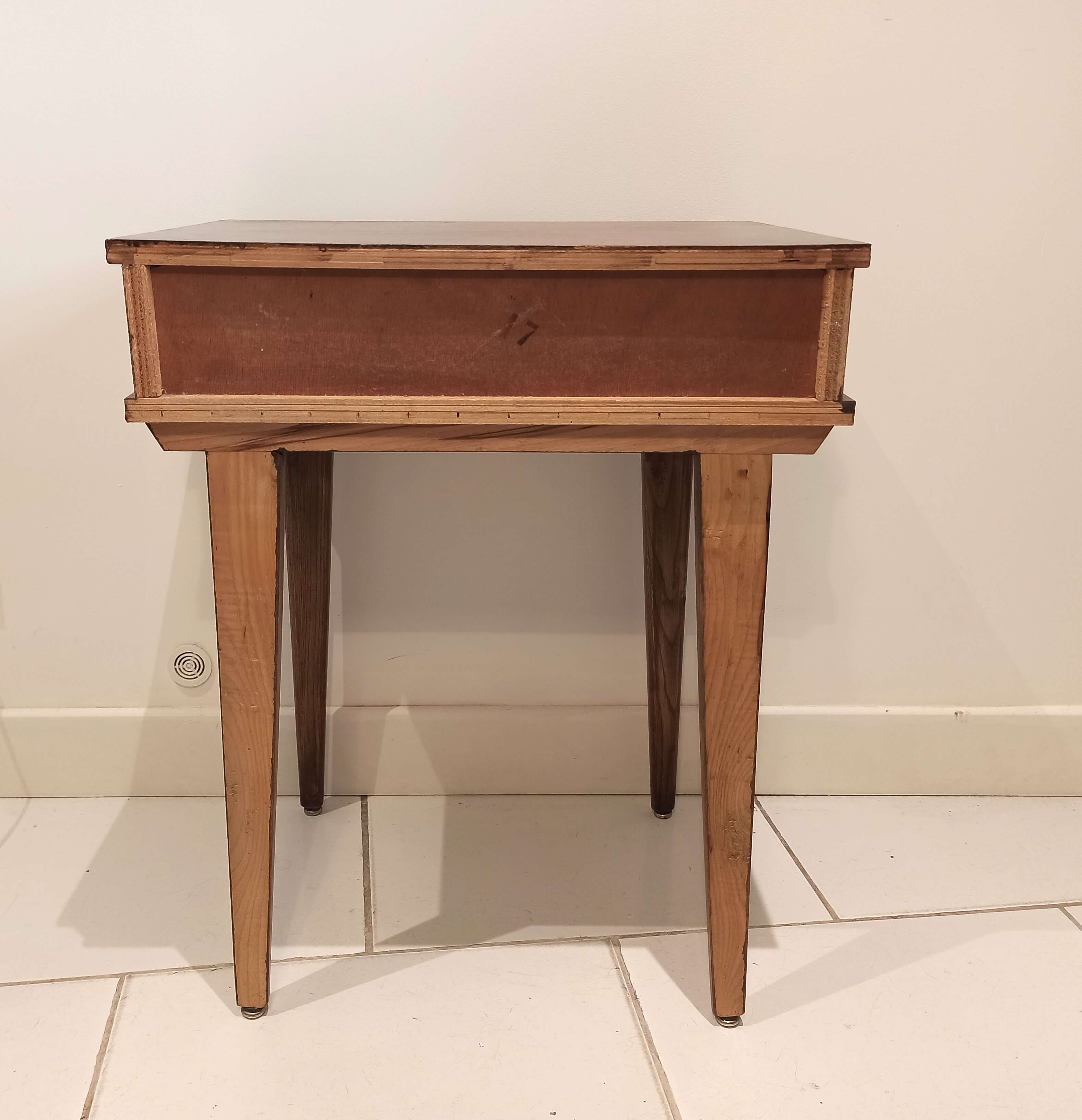 Bedside vintage nightstand compass legs drawer Stella