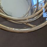 Gold brass coffee table with rotating trays.