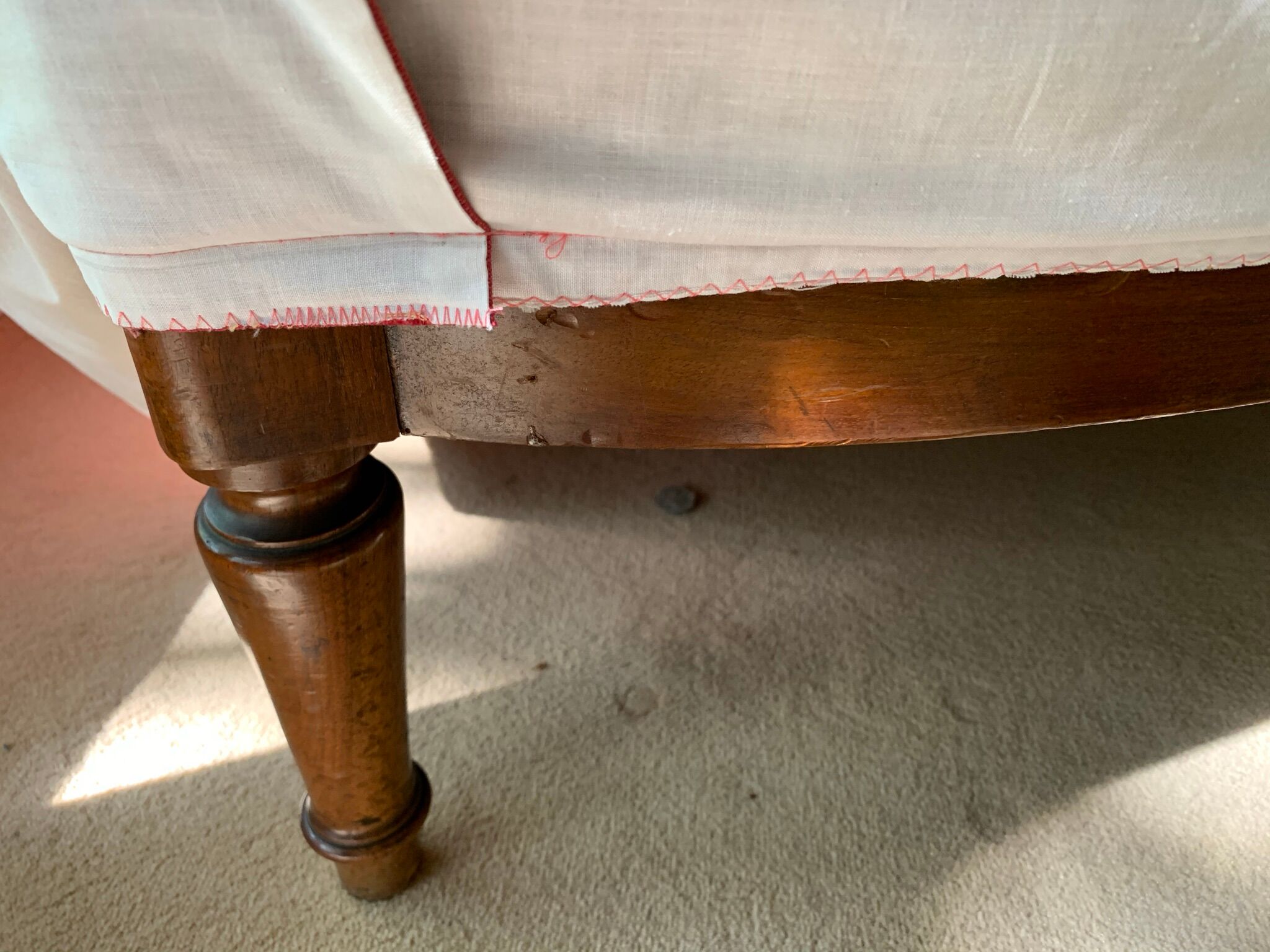 Upholsterer toad armchair