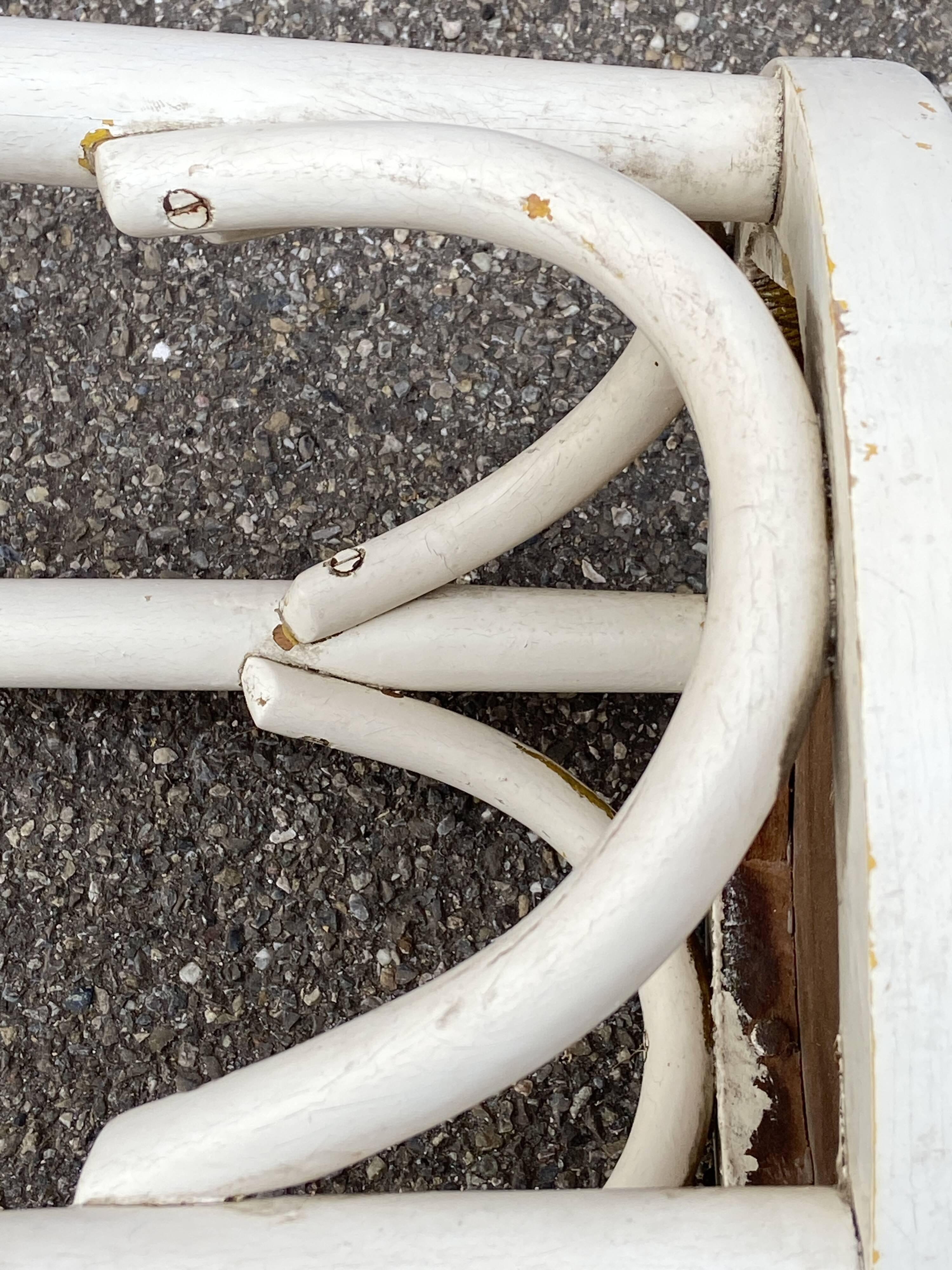 Vintage curved wooden stool