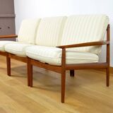 3 Chauffeuses Formant Banquette Danoise de Grete Jalk Édition Glostrup 1960