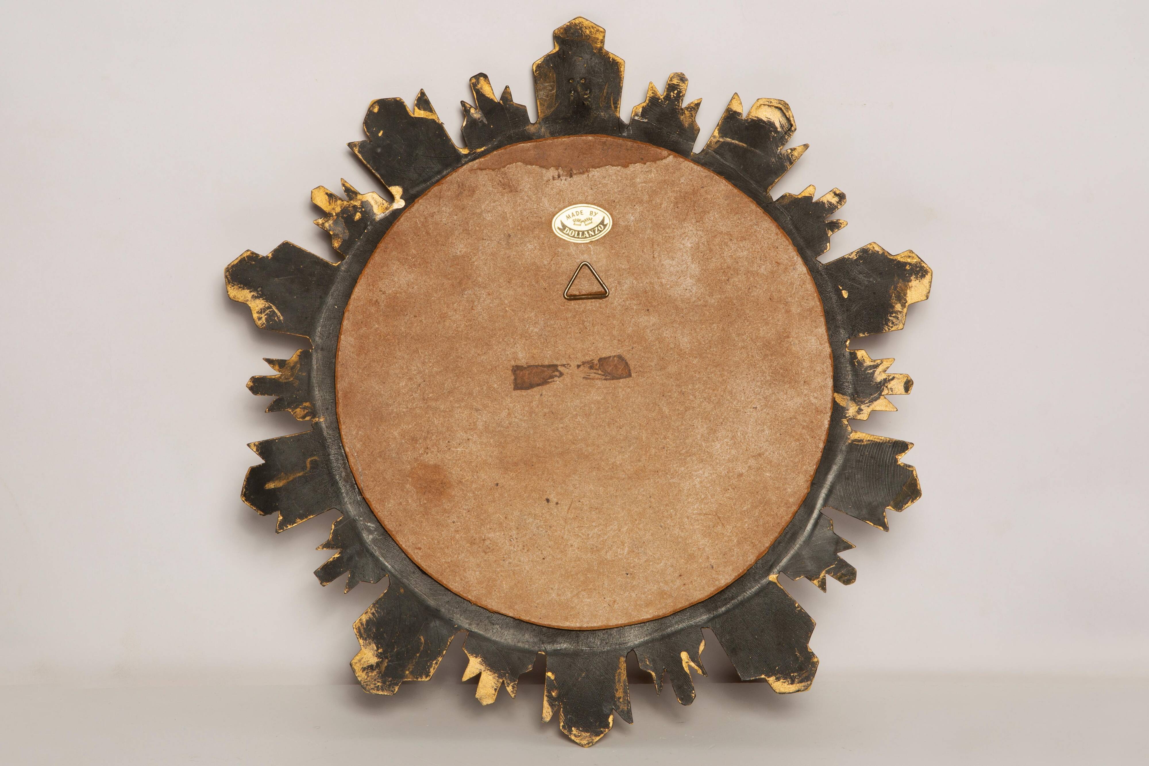 Mid-century modern Italian golden sun mirror, 1960s