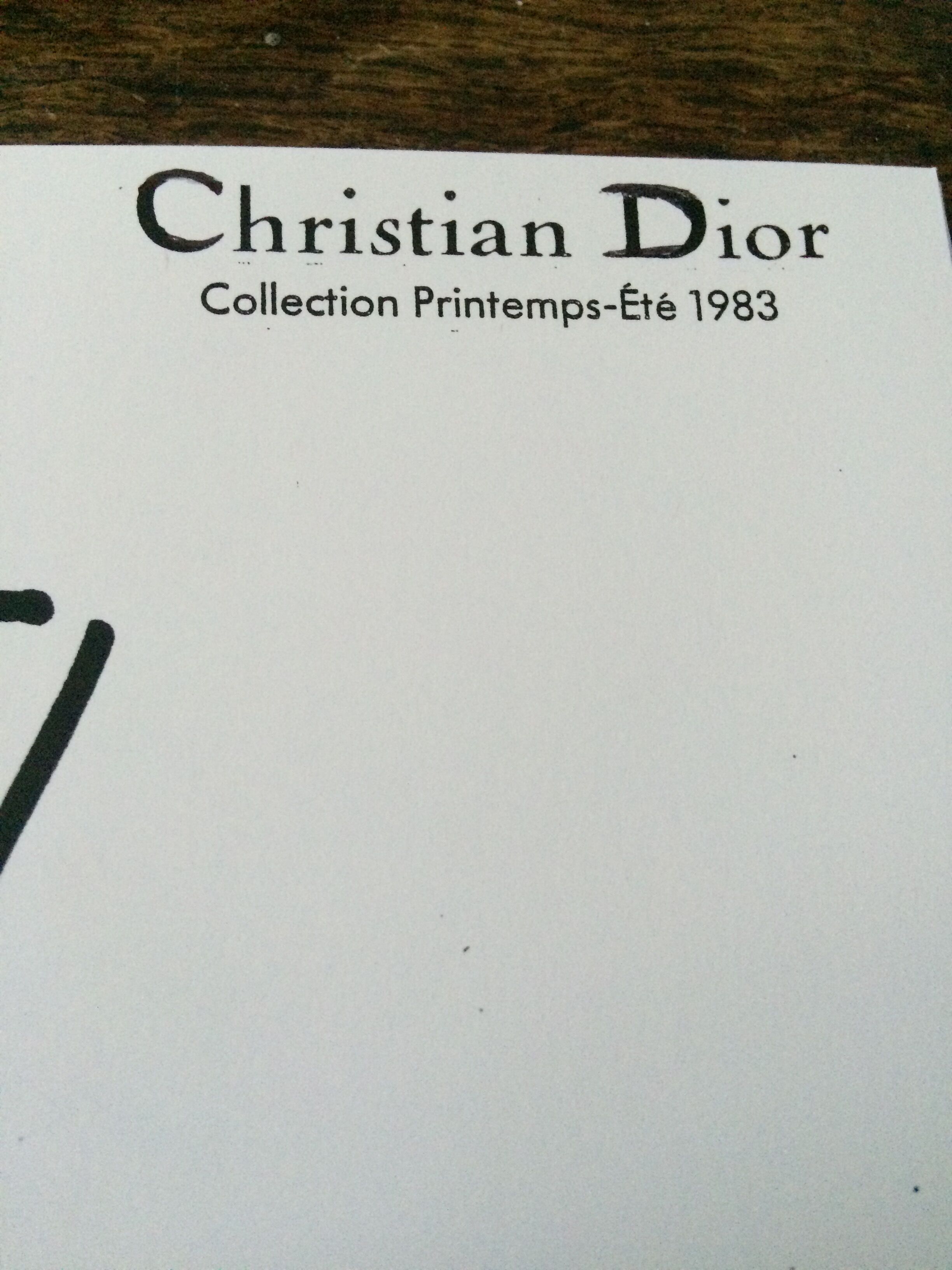 Illustration of Christian Dior press fashion from the 80s
