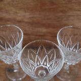 Set of 6 Arlequin liqueur glasses in Reims crystal glass 1950