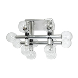 Large Sputnik atomium chrome suspension light by Kalmar, Austria, 1970s.